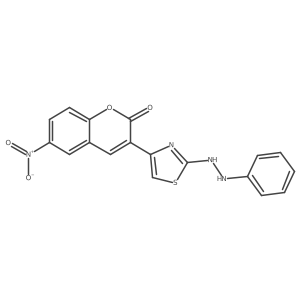 6-nitro-3-[2-(2-phenylhydrazin-1-yl)-1,3-thiazol-4-yl]-2H-chromen-2-one结构式