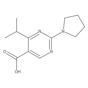 4-Isopropyl-2-pyrrolidin-1-ylpyrimidine-5-carboxylic acid结构式