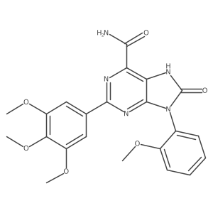 9-(2-methoxyphenyl)-8-oxo-2-(3,4,5-trimethoxyphenyl)-8,9-dihydro-7H-purine-6-carboxamide结构式