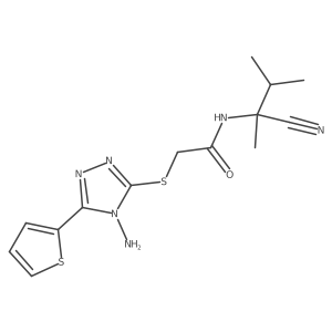 2-[(4-amino-5-thiophen-2-yl-1,2,4-triazol-3-yl)sulfanyl]-N-(2-cyano-3-methylbutan-2-yl)acetamide Structure