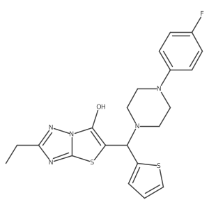 2-Ethyl-5-((4-(4-fluorophenyl)piperazin-1-yl)(thiophen-2-yl)methyl)thiazolo[3,2-b][1,2,4]triazol-6-ol Structure