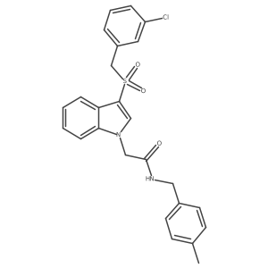 2-(3-((3-chlorobenzyl)sulfonyl)-1H-indol-1-yl)-N-(4-methylbenzyl)acetamide Structure