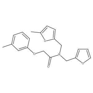 N-(furan-2-ylmethyl)-N-[(5-methylfuran-2-yl)methyl]-2-(3-methylphenoxy)acetamide Structure