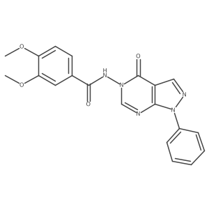 3,4-dimethoxy-N-{4-oxo-1-phenyl-1H,4H,5H-pyrazolo[3,4-d]pyrimidin-5-yl}benzamide结构式