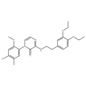 1-(4-chloro-2-methoxy-5-methylphenyl)-3-((3,4-diethoxyphenethyl)amino)pyrazin-2(1H)-one结构式