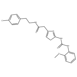 N-(4-chlorophenethyl)-2-(2-(3-(2-methoxyphenyl)ureido)thiazol-4-yl)acetamide结构式