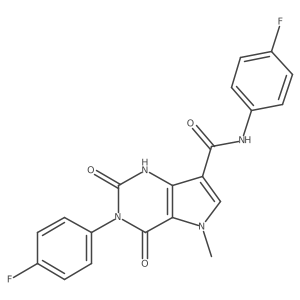 N,3-bis(4-fluorophenyl)-5-methyl-2,4-dioxo-2,3,4,5-tetrahydro-1H-pyrrolo[3,2-d]pyrimidine-7-carboxamide结构式