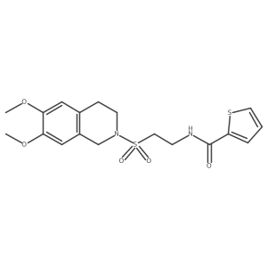 N-(2-((6,7-dimethoxy-3,4-dihydroisoquinolin-2(1H)-yl)sulfonyl)ethyl)thiophene-2-carboxamide结构式