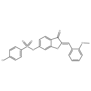 (2Z)-2-(2-methoxybenzylidene)-3-oxo-2,3-dihydro-1-benzofuran-6-yl 4-chlorobenzenesulfonate结构式