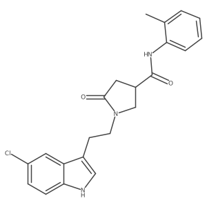 1-[2-(5-chloro-1H-indol-3-yl)ethyl]-N-(2-methylphenyl)-5-oxopyrrolidine-3-carboxamide结构式