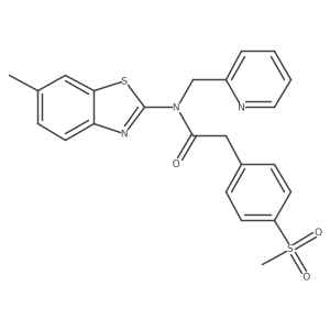 N-(6-methylbenzo[d]thiazol-2-yl)-2-(4-(methylsulfonyl)phenyl)-N-(pyridin-2-ylmethyl)acetamide结构式