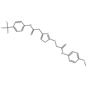 N-(4-methoxyphenyl)-2-((4-(2-oxo-2-((4-(trifluoromethyl)phenyl)amino)ethyl)thiazol-2-yl)thio)acetamide结构式