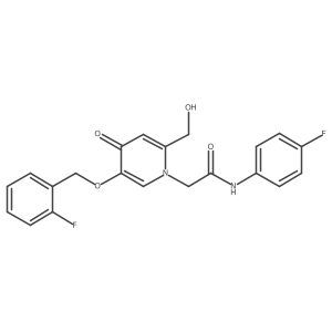 2-(5-((2-fluorobenzyl)oxy)-2-(hydroxymethyl)-4-oxopyridin-1(4H)-yl)-N-(4-fluorophenyl)acetamide Structure