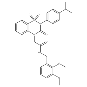 N-[(2,3-dimethoxyphenyl)methyl]-2-{1,1,3-trioxo-2-[4-(propan-2-yl)phenyl]-3,4-dihydro-2H-1lambda6,2,4-benzothiadiazin-4-yl}acetamide结构式