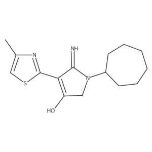 1-cycloheptyl-5-imino-4-(4-methyl-1,3-thiazol-2-yl)-2,5-dihydro-1H-pyrrol-3-ol Structure