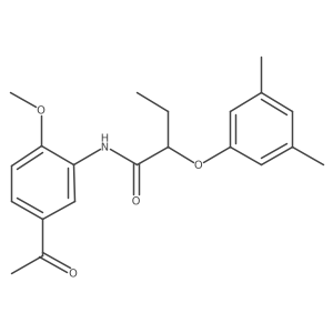 N-(5-acetyl-2-methoxyphenyl)-2-(3,5-dimethylphenoxy)butanamide Structure