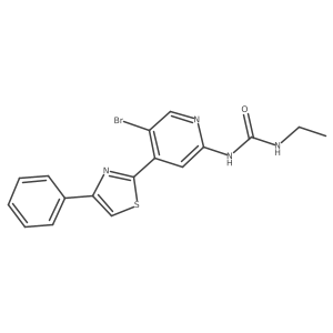 1-(5-Bromo-4-(4-phenylthiazol-2-yl)pyridin-2-yl)-3-ethylurea结构式