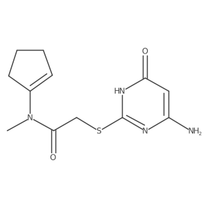 2-[(4-Amino-1,6-dihydro-6-oxo-2-pyrimidinyl)thio]-N-1-cyclopenten-1-yl-N-methylacetamide结构式