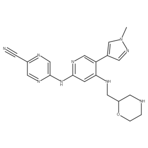 5-[[5-(1-methylpyrazol-4-yl)-4-[[(2S)-morpholin-2-yl]methylamino]pyridin-2-yl]amino]pyrazine-2-carbonitrile Structure