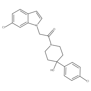 1-[(6-chloro-1H-indol-1-yl)acetyl]-4-(4-chlorophenyl)-4-piperidinol Structure