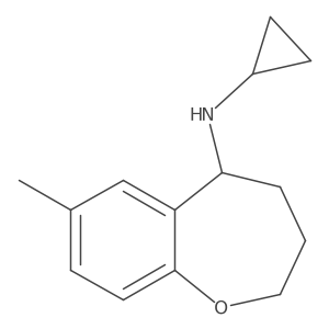 N-cyclopropyl-7-methyl-2,3,4,5-tetrahydro-1-benzoxepin-5-amine结构式
