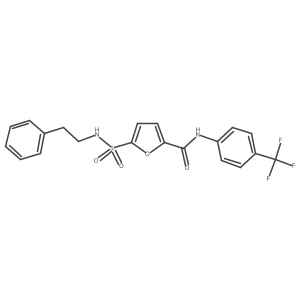 5-(N-phenethylsulfamoyl)-N-(4-(trifluoromethyl)phenyl)furan-2-carboxamide结构式