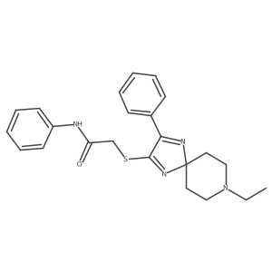 2-((8-ethyl-3-phenyl-1,4,8-triazaspiro[4.5]deca-1,3-dien-2-yl)thio)-N-phenylacetamide Structure