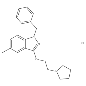 1-Benzyl-5-methyl-3-(2-(pyrrolidin-1-yl)ethoxy)-1H-indazole hydrochloride结构式