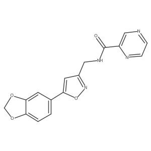N-((5-(benzo[d][1,3]dioxol-5-yl)isoxazol-3-yl)methyl)pyrazine-2-carboxamide Structure