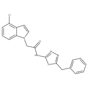 N-(5-benzyl-1,3,4-thiadiazol-2-yl)-2-(4-chloro-1H-indol-1-yl)acetamide结构式