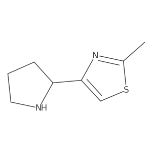 2-methyl-4-[(2S)-pyrrolidin-2-yl]-1,3-thiazole结构式