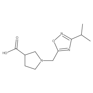 1-{[3-(Propan-2-yl)-1,2,4-oxadiazol-5-yl]methyl}pyrrolidine-3-carboxylic acid Structure