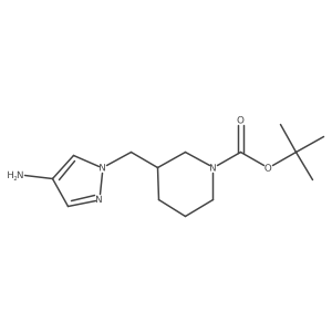 tert-Butyl 3-((4-amino-1H-pyrazol-1-yl)methyl)piperidine-1-carboxylate结构式