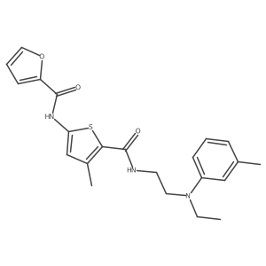 2-Furancarboxamide, N-[5-[[[2-[ethyl(3-methylphenyl)amino]ethyl]amino]carbonyl]-4-methyl-2-thienyl]- Structure