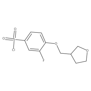 3-Fluoro-4-(oxolan-3-ylmethoxy)benzene-1-sulfonyl chloride结构式