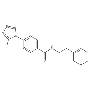 N-[2-(cyclohex-1-en-1-yl)ethyl]-4-(5-methyl-1H-tetrazol-1-yl)benzamide结构式
