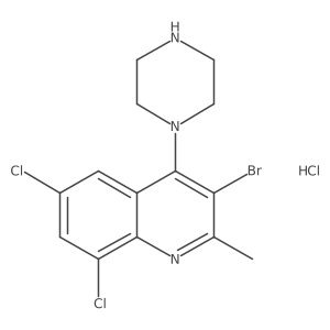 3-Bromo-6,8-dichloro-2-methyl-4-(piperazin-1-yl)quinoline hydrochloride Structure