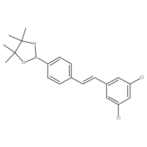 2-[4-[(E)-2-(3,5-dichlorophenyl)ethenyl]phenyl]-4,4,5,5-tetramethyl-1,3,2-dioxaborolane结构式