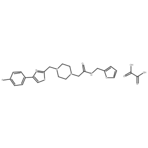 2-(4-((4-(4-fluorophenyl)thiazol-2-yl)methyl)piperazin-1-yl)-N-(furan-2-ylmethyl)acetamide oxalate结构式