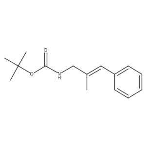 Carbamic acid, N-[(2E)-2-methyl-3-phenyl-2-propen-1-yl]-, 1,1-dimethylethyl ester Structure