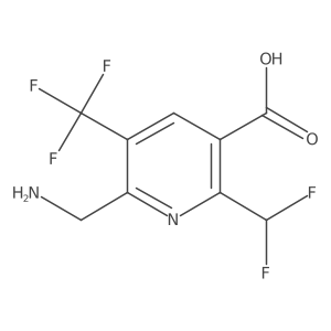 2-(Aminomethyl)-6-(difluoromethyl)-3-(trifluoromethyl)pyridine-5-carboxylic acid结构式