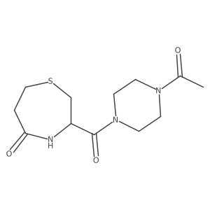 3-(4-Acetylpiperazine-1-carbonyl)-1,4-thiazepan-5-one结构式