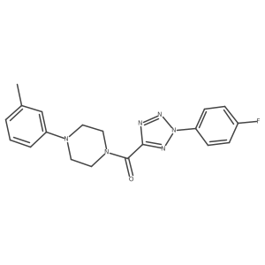 (2-(4-fluorophenyl)-2H-tetrazol-5-yl)(4-(m-tolyl)piperazin-1-yl)methanone结构式