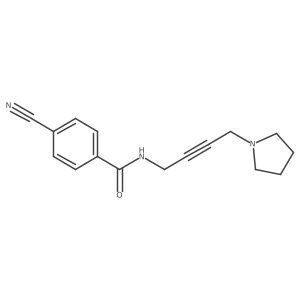 4-cyano-N-(4-pyrrolidin-1-ylbut-2-ynyl)benzamide结构式