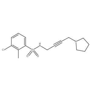 3-chloro-2-methyl-N-(4-pyrrolidin-1-ylbut-2-ynyl)benzenesulfonamide结构式