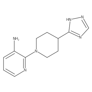 2-[4-(1H-1,2,4-triazol-5-yl)piperidin-1-yl]pyridin-3-amine结构式