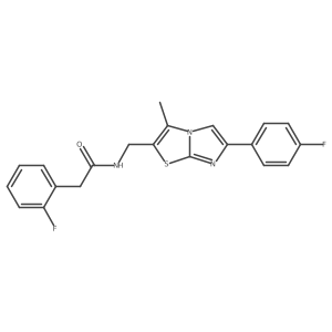2-(2-fluorophenyl)-N-((6-(4-fluorophenyl)-3-methylimidazo[2,1-b]thiazol-2-yl)methyl)acetamide Structure