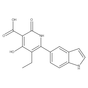 5-Ethyl-4-hydroxy-6-(1H-indol-5-yl)-2-oxo-1,2-dihydropyridine-3-carboxylic acid结构式