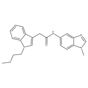 2-[1-(2-methoxyethyl)-1H-indol-3-yl]-N-(1-methyl-1H-benzimidazol-5-yl)acetamide结构式
