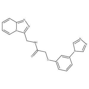 N-([1,2,4]triazolo[4,3-a]pyridin-3-ylmethyl)-2-[3-(4H-1,2,4-triazol-4-yl)phenoxy]acetamide结构式